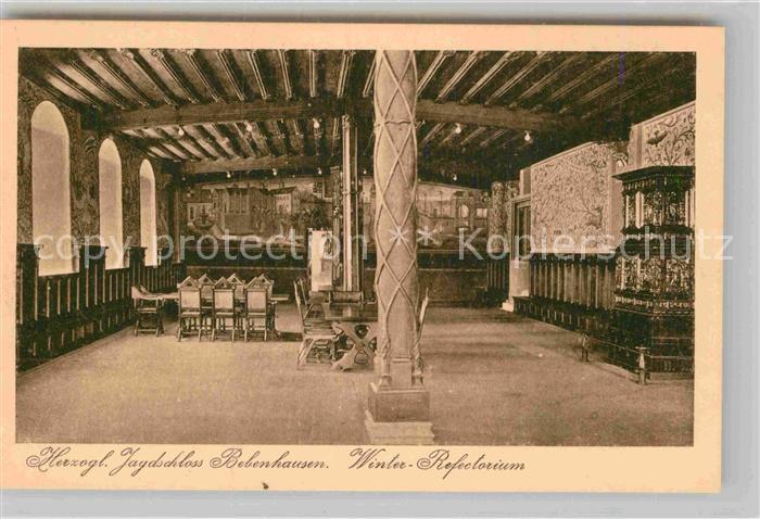 Bebenhausen Tuebingen Herzogl Jagdschloss Winter Refectorium