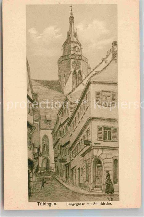 TueBINGEN BW Langegasse mit Stiftskirche
