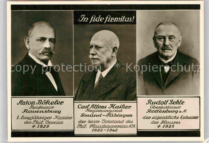 TueBINGEN BW Alamanenhaus Portraits von Anton Boekeler Carl Alfons Kaisser Rudol