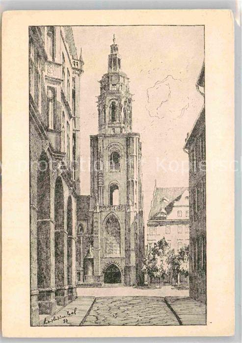 Heilbronn Neckar Kilianskirche Zeichnung