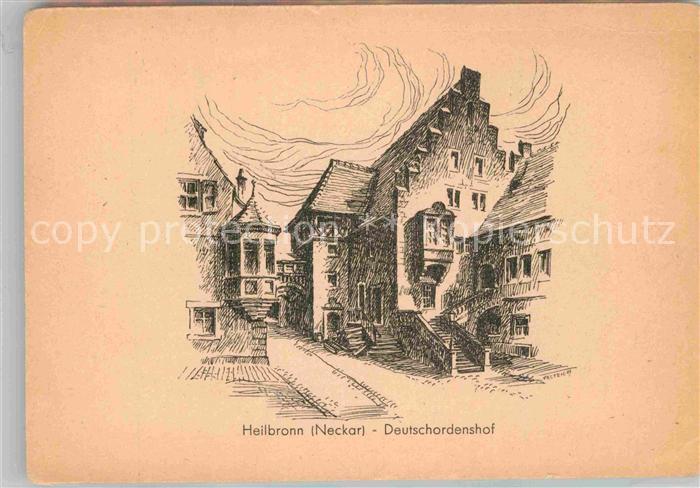 Heilbronn Neckar Deutschordenshof Zeichnung