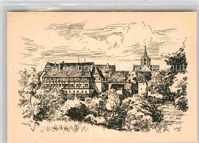Bebenhausen Tuebingen Schloss Bebenhausen Zeichnung