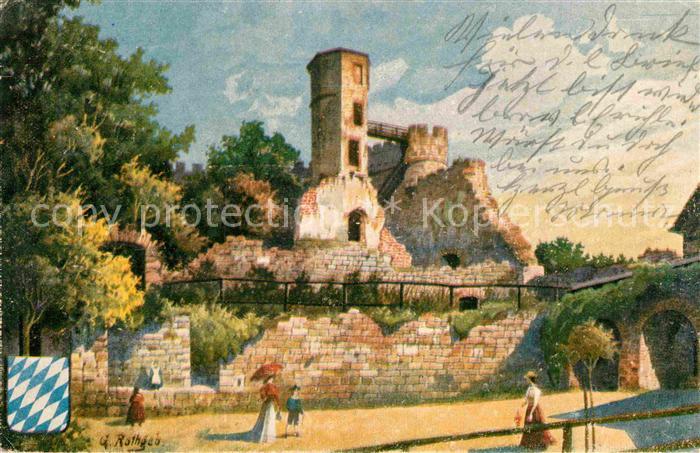 Neckargemuend Schloss Dilsberg Kuenstlerkarte