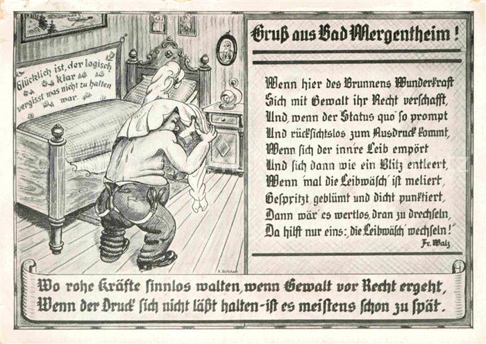 Mergentheim Bad Spruchkarte Wo rohe Kraefte sinnlos walten..