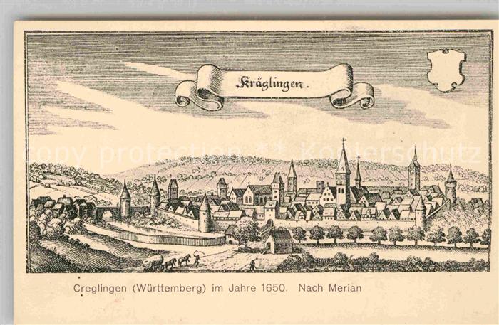 Creglingen Im Jahre 1650 Stich nach Merian