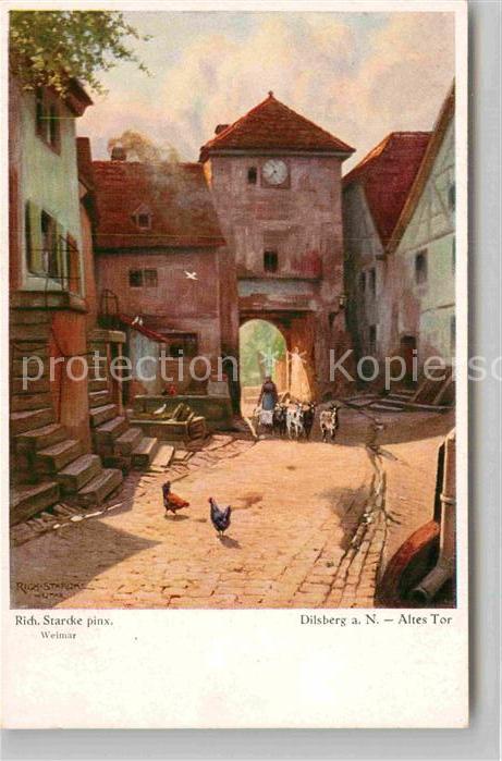 Dilsberg Altes Tor Kuenstlerkarte Starcke