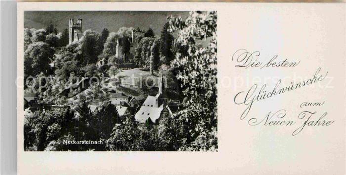 Neckarsteinach Neujahrskarte Burg