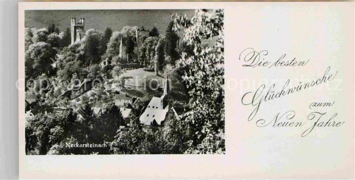 Neckarsteinach Neujahrskarte Burg