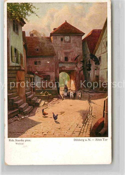 Dilsberg Altes Tor Kuenstlerkarte Starcke