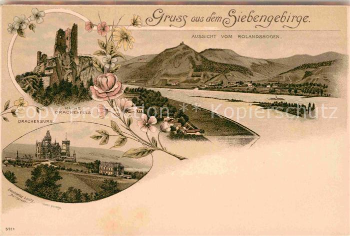 Koenigswinter Ruine Drachenfels Drachenburg Rolandsbogen