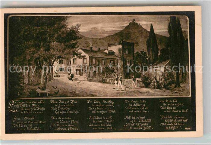 Koenigswinter Hotel Pension Nachtigallental neuer Burghof Originalgemaelde