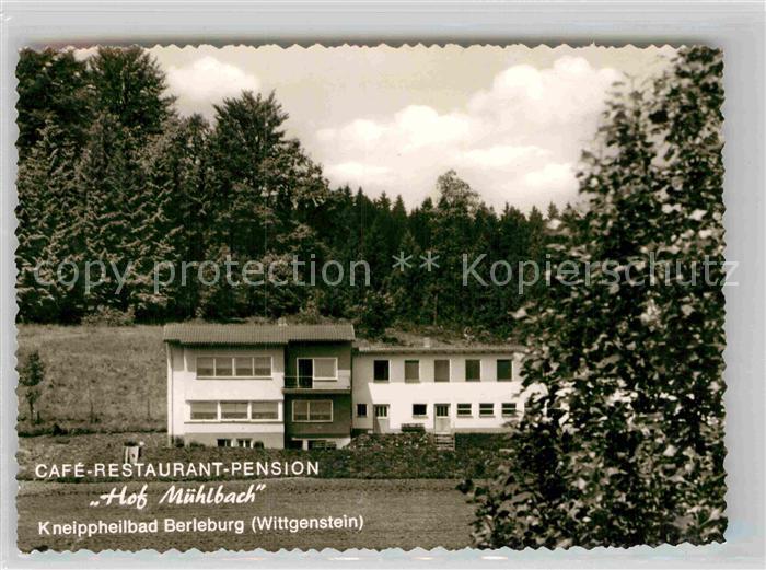 Berleburg Bad Cafe Restaurant Pension Hof Muehlbach