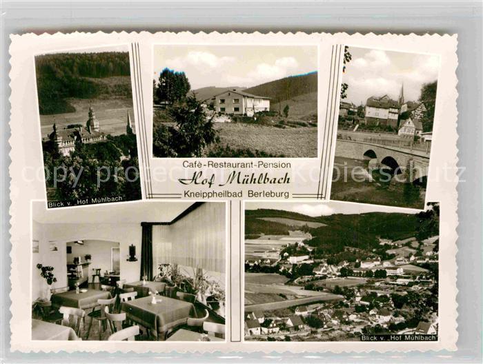 Berleburg Bad Cafe Restaurant Pension Hof Muehlbach Panorama Schloss