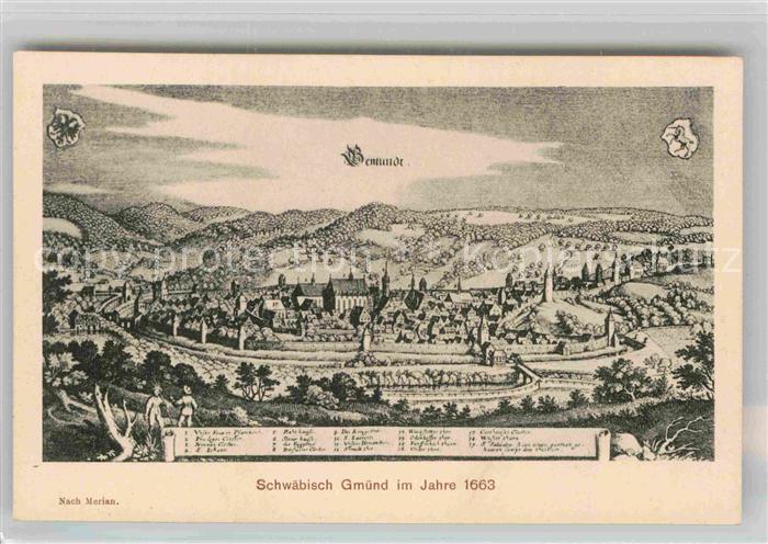 Schwaebisch Gmuend Panoamakarte 1663