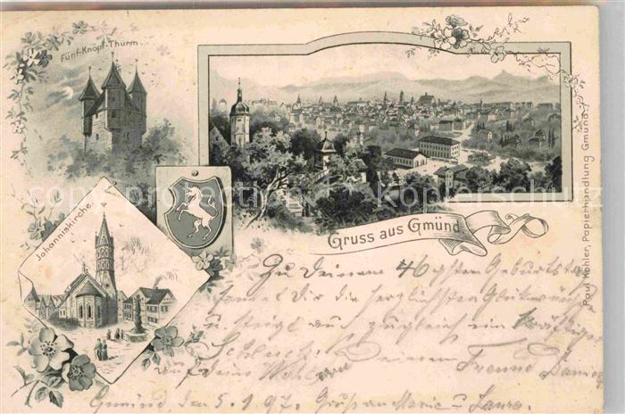 Schwaebisch Gmuend Panoama Fuenf Knopf Turm Johanniskirche