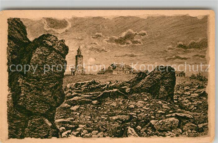 Grosser Feldberg Taunus Brunhildisfelsen Feldberghaus Aussichtsturm Kuenstlerkar