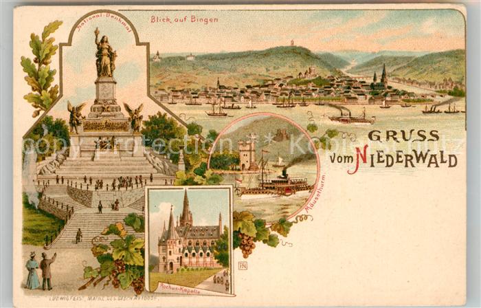Bingen Rhein National Denkmal Rochus Kapelle Maeusethurm Stadtblick