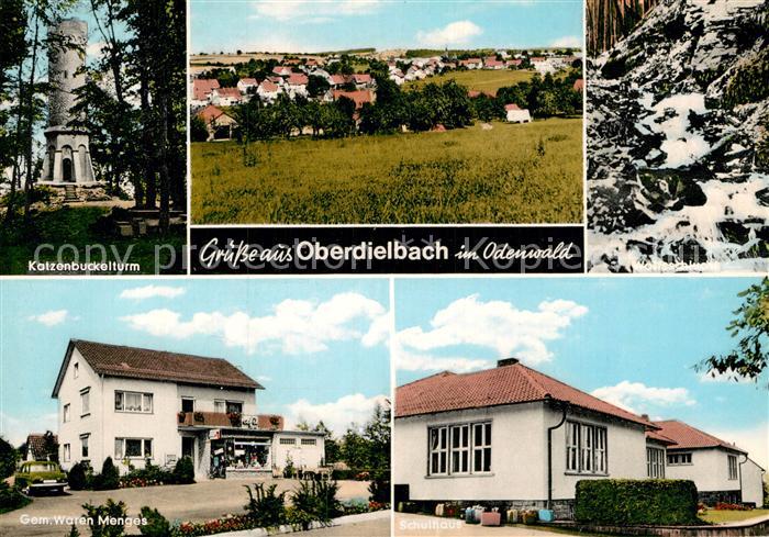 Oberdielbach Katzenbuckelturm Schulhaus Gemischtwarenhaus Menges