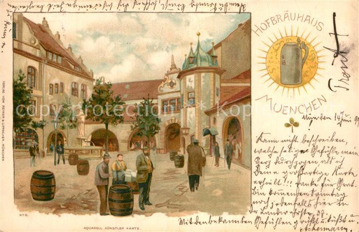Muenchen Bayern Hofbraeuhaus Kuenstlerkarte