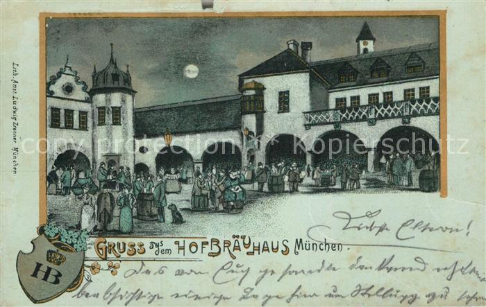 Muenchen Bayern Hofbraeuhaus Mondscheinkarte