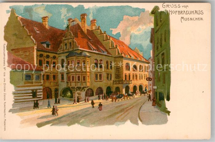 Muenchen Bayern Hofbraeuhaus Kuenstlerkarte