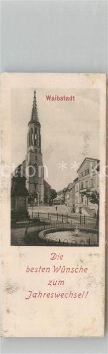 Waibstadt Kirche Brunnen Neujahrskarte