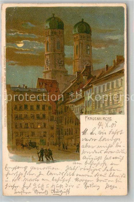 Muenchen Bayern Frauenkirchen Mondschein