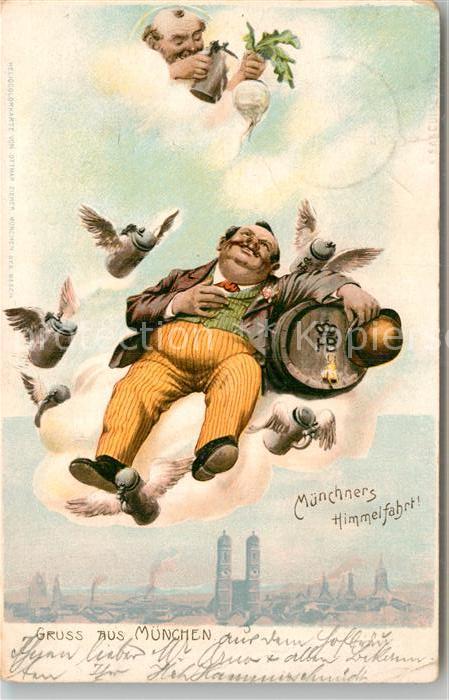 Muenchen Bayern Muenchners Himmelfahrt Karikatur