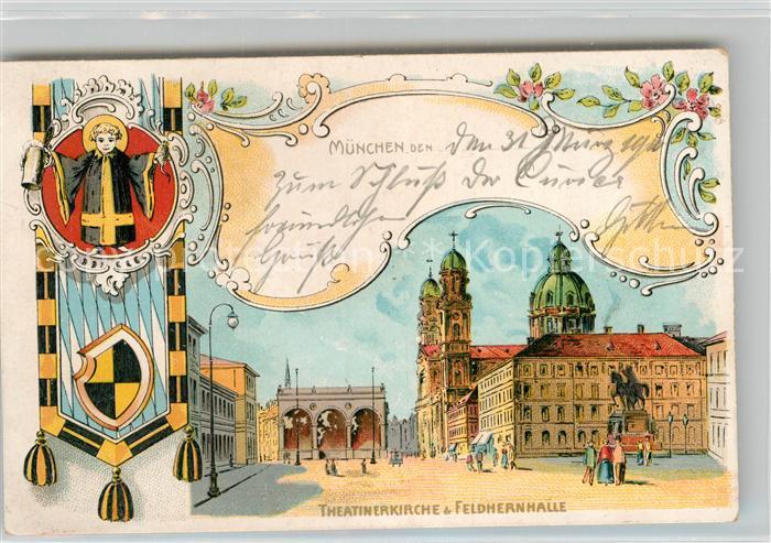 Muenchen Bayern Theatinerkirche Feldherrnhalle