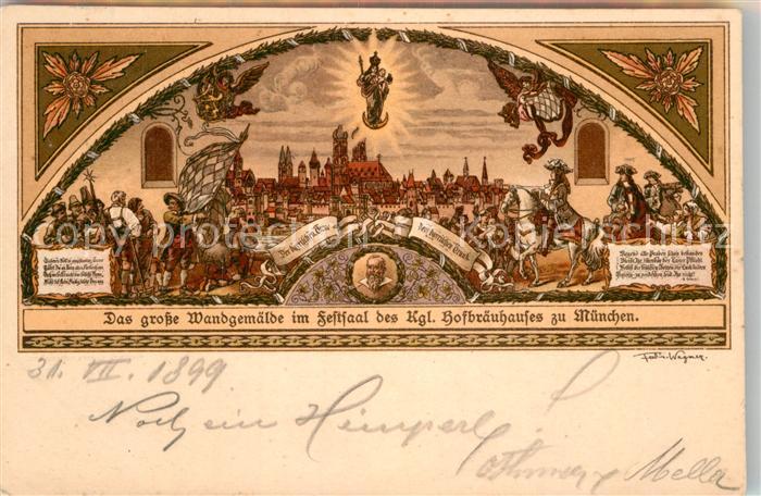 Muenchen Bayern Wandgemaelde Festsaal Hofbraeuhaus