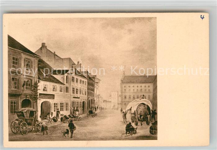 Alt Muenchen Neuhauserstrasse Aquarell Christfeld