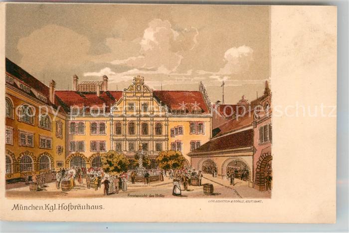 Muenchen Bayern Koenigliches Hofbraeuhaus Hof Kuenstlerkarte