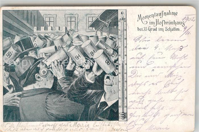 Muenchen Bayern Momentaufnahme Hofbraeuhaus 35 Grad Schatten