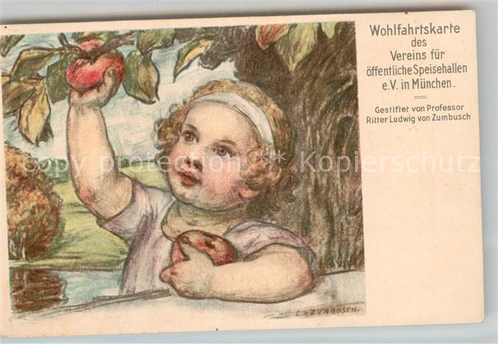 Muenchen Bayern Wohlfahrtskarte Verein oeffentliche Speisehallen Kuenstler Zumbu