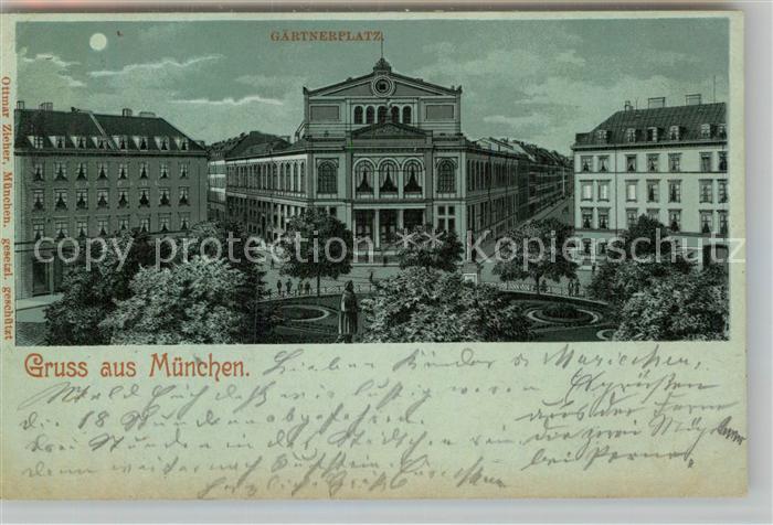 Muenchen Bayern Gaertnerplatz Mondschein