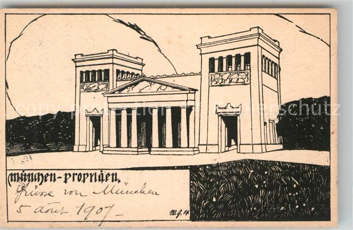 Muenchen Bayern Propylaeen Zeichnung
