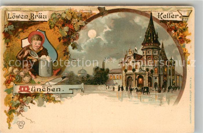 Muenchen Bayern Loewenbraeu Keller Mondschein