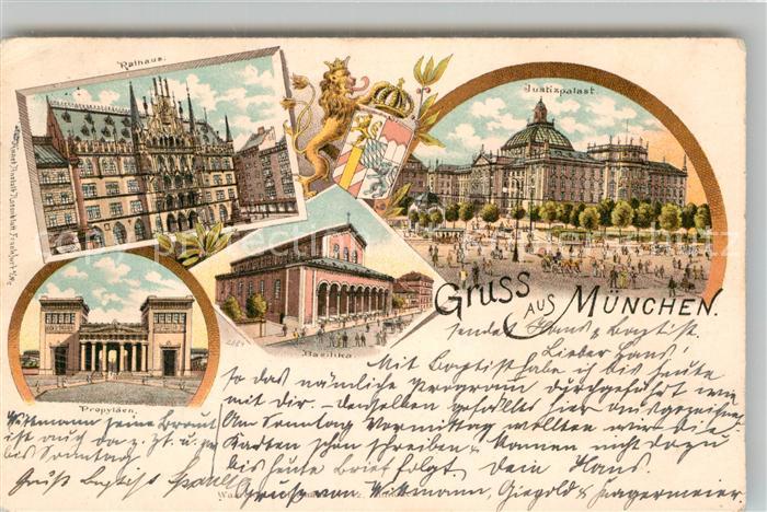 Muenchen Bayern Rathaus Justizpalast Propylaeen