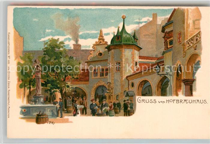 Muenchen Bayern Hofbraeuhaus Kuenstlerkarte