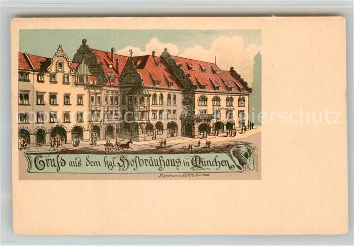 Muenchen Bayern Hofbraeuhaus Kuenstlerkarte