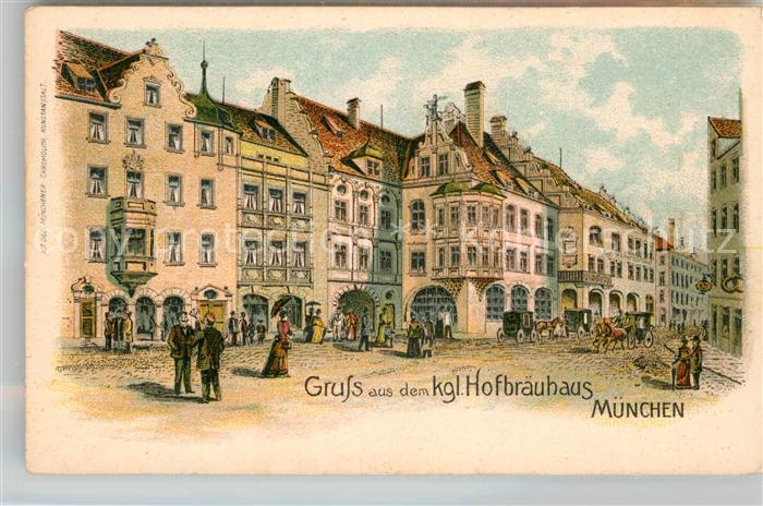 Muenchen Bayern Hofbraeuhaus Kuenstlerkarte