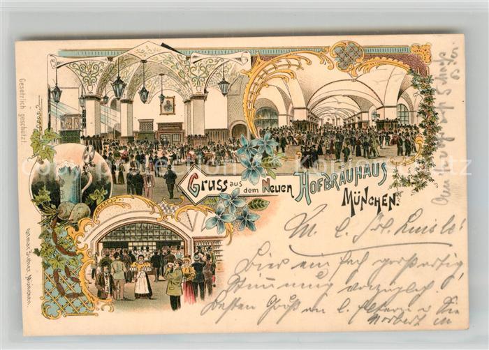 Muenchen Bayern Hofbraeuhaus Kuenstlerkarte