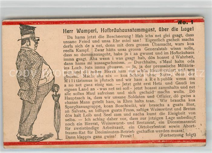 Muenchen Bayern Hofbraeuhaus Stammgast Wamperl