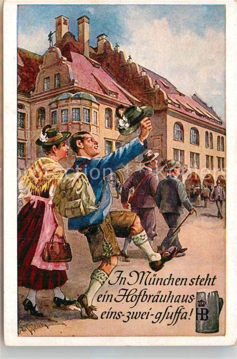 Muenchen Bayern Hofbraeuhaus Kuenstlerkarte NZ4