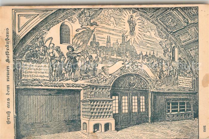 Muenchen Bayern Hofbraeuhaus Zeichnung