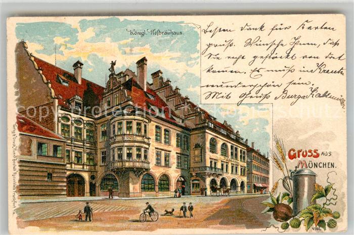 Muenchen Bayern Hofbraeuhaus Kuenstlerkarte