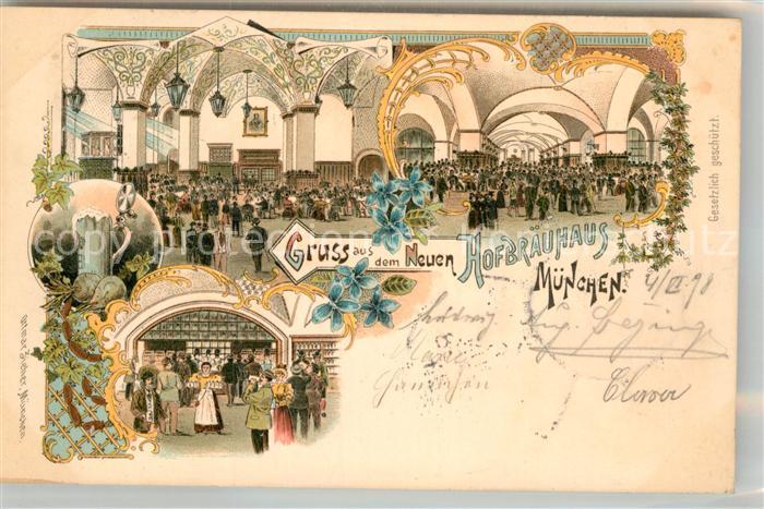 Muenchen Bayern Hofbraeuhaus Kuenstlerkarte