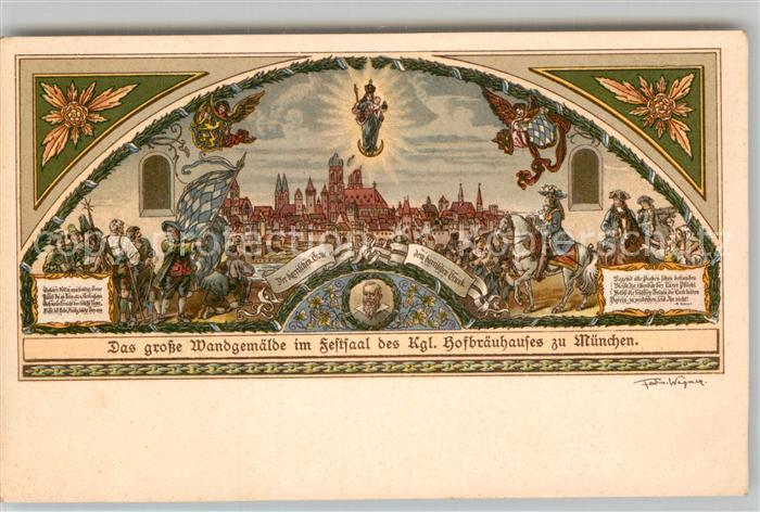 Muenchen Bayern Hofbraeuhaus Wandgemaelde Festsaal