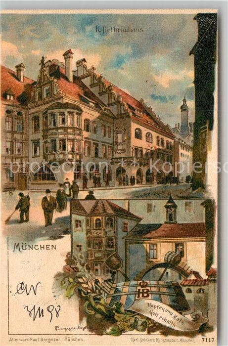 Muenchen Bayern Hofbraeuhaus Kuenstlerkarte