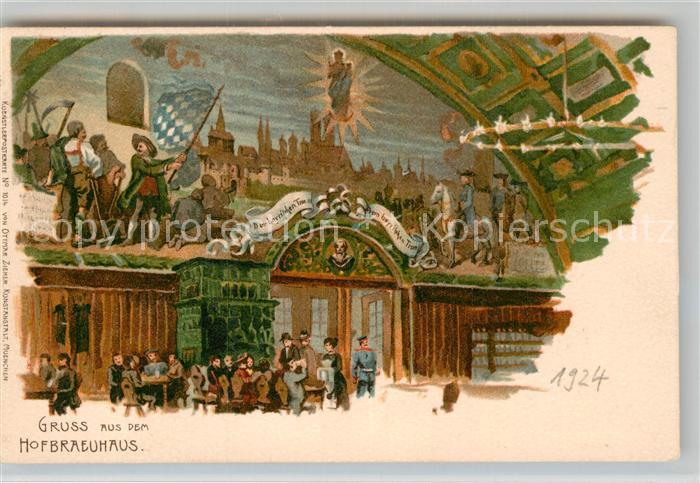 Muenchen Bayern Hofbraeuhaus Kuenstlerkarte